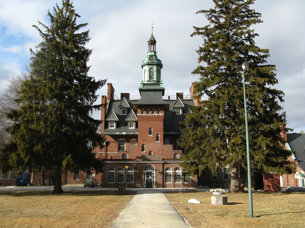 The historic Old Administration Building that houses the Public Health Museum in Tewksbury